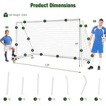 Backyard Soccer Goal 12 x 6FT All-Weather Soccer Net Quick Set-up Portable Soccer Goal with Strong UPVC Frame for Kids Soccer Practice Training