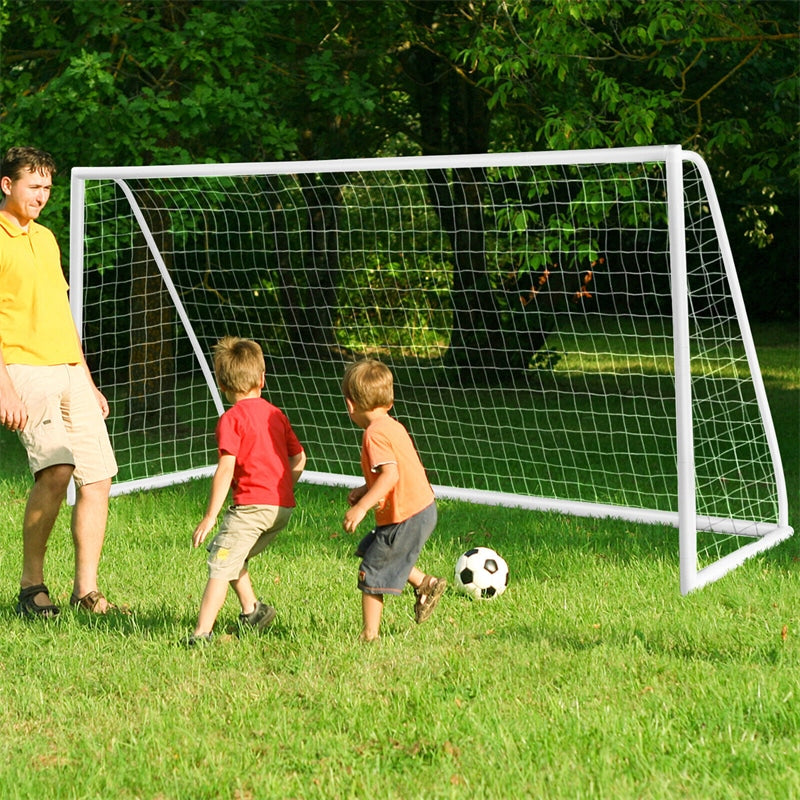 Backyard Soccer Goal 12 x 6FT All-Weather Soccer Net Quick Set-up Portable Soccer Goal with Strong UPVC Frame for Kids Soccer Practice Training