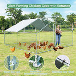 13' x 13‘ Large Metal Chicken Coop Run Walk-in Poultry Cage Hen Run House Shade Cage for Outdoor Backyard Farm