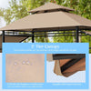 13.5' x 4' Patio BBQ Grill Gazebo Canopy with Dual Side Awings & Shelves, 2-Tier Outdoor Grill Gazebo Heavy-Duty Steel Grill Shelter