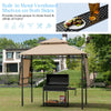 13.5' x 4' Patio BBQ Grill Gazebo Canopy with Dual Side Awings & Shelves, 2-Tier Outdoor Grill Gazebo Heavy-Duty Steel Grill Shelter