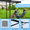 13.5' x 4' Patio BBQ Grill Gazebo Canopy with Dual Side Awings & Shelves, 2-Tier Outdoor Grill Gazebo Heavy-Duty Steel Grill Shelter