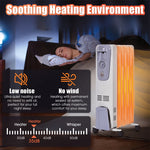 1500W Electric Oil Filled Radiator Heater Indoor Portable Space Heater with Adjustable Thermostat, 3 Heating Modes, Overheat & Tip-Over Protection