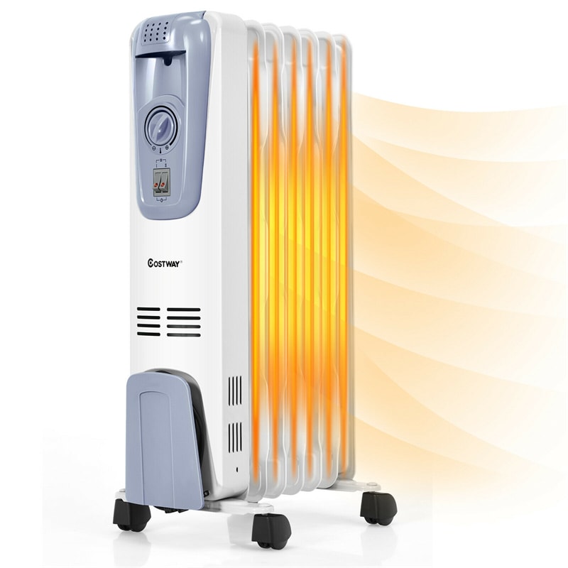 1500W Electric Oil Filled Radiator Heater Indoor Portable Space Heater with Adjustable Thermostat, 3 Heating Modes, Overheat & Tip-Over Protection