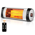 1500W Wall-Mounted Electric Patio Heater Infrared Heater with Remote Control