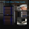 24" Dual-Zone Wine Cooler 154-bottle Wine Cellar Refrigerator Freestanding Built-in Wine Fridge with Sliding Beech Shelves, Dual Temperature Control