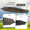 15FT Double-Sided Patio Umbrella Outdoor Market Umbrella with 48 Solar LED Lights & Crank