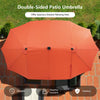 15FT Double-Sided Patio Umbrella Outdoor Market Umbrella with 48 Solar LED Lights & Crank