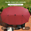 15FT Double-Sided Patio Umbrella Outdoor Market Umbrella with 48 Solar LED Lights & Crank