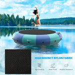 15FT Inflatable Water Trampoline Floating Lake Trampoline with 500W Electric Inflator & Rope Ladder, Recreational Water Bouncer for Pool