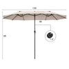 15Ft Double-Sided Patio Umbrella Twin Outdoor Market Umbrella with Hand-Crank