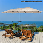 15Ft Double-Sided Patio Umbrella Twin Outdoor Market Umbrella with Hand-Crank