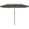 15Ft Double-Sided Patio Umbrella Twin Outdoor Market Umbrella with Hand-Crank