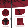 15Ft Double-Sided Patio Umbrella Twin Outdoor Market Umbrella with Hand-Crank