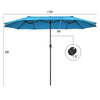 15Ft Double-Sided Patio Umbrella Twin Outdoor Market Umbrella with Hand-Crank