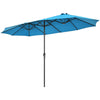 15Ft Double-Sided Patio Umbrella Twin Outdoor Market Umbrella with Hand-Crank