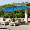 15Ft Double-Sided Patio Umbrella Twin Outdoor Market Umbrella with Hand-Crank