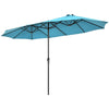 15Ft Double-Sided Patio Umbrella Twin Outdoor Market Umbrella with Hand-Crank