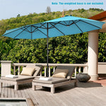 15Ft Double-Sided Patio Umbrella Twin Outdoor Market Umbrella with Hand-Crank