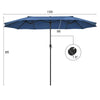 15Ft Double-Sided Patio Umbrella Twin Outdoor Market Umbrella with Hand-Crank