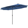 15Ft Double-Sided Patio Umbrella Twin Outdoor Market Umbrella with Hand-Crank