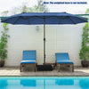 15Ft Double-Sided Patio Umbrella Twin Outdoor Market Umbrella with Hand-Crank