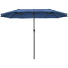 15Ft Double-Sided Patio Umbrella Twin Outdoor Market Umbrella with Hand-Crank