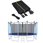 16FT Trampoline Net Replacement Weather-Resistant Trampoline Safety Enclosure with Double-Headed Zipper for 12 Poles