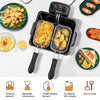 5.3QT/21-Cup Electric Deep Fryer 1700W Stainless Steel Countertop Deep Fryer with Triple Basket & Adjustable Temperature for Kitchen Restaurant