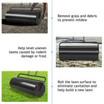 17 Gallon Lawn Roller Push/Tow Behind Water/Sand Filled Heavy Duty Yard Sod Roller 36" x 12" with U Shaped Handle for Garden Backyard