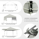 17' x 10' Pop-up Canopy Tent Instant Folding Canopy Portable Outdoor Shelter Adjustable Height Commercial Tent with Dual Awnings & Roller Bag