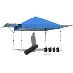 17' x 10' Pop-up Canopy Tent Instant Folding Canopy Portable Outdoor Shelter Adjustable Height Commercial Tent with Dual Awnings & Roller Bag