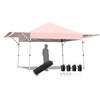 17' x 10' Pop-up Canopy Tent Instant Folding Canopy Portable Outdoor Shelter Adjustable Height Commercial Tent with Dual Awnings & Roller Bag