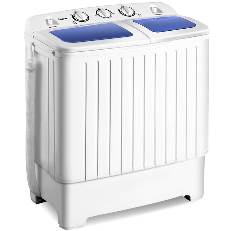 Portable Twin Tub Washing Machine, 20Lbs Capacity Compact Washer & Spinner Combo with Drain Hose, Mini Laundry Washer for RV, Apartments, Dorms