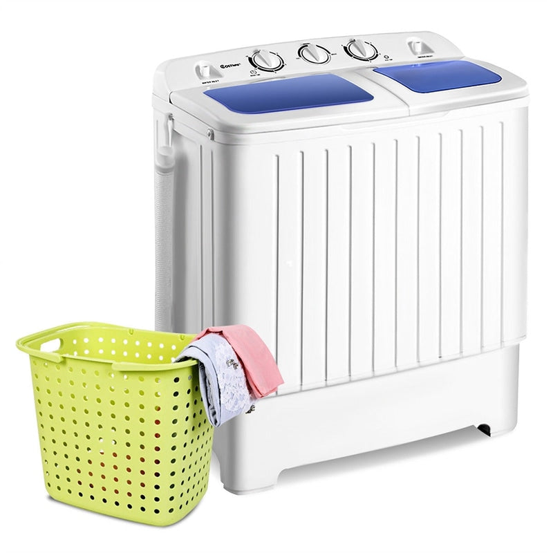 Portable Washing Machine 20Lbs Capacity Compact Twin Tub Washer Spin Dryer Combo for RV Apartments Dorms