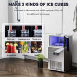 180LBS/24H Commercial Ice Maker Stainless Steel Freestanding Undercounter Ice Machine with Self-Cleaning Function & 35LBS Storage Bin