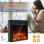 18" Electric Fireplace Insert 1500W Recessed Fireplace Stove Heater with Remote Control