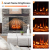 18" Electric Fireplace Insert 1400W Freestanding Recessed Fireplace with Adjustable Flame Thermostat Remote Control