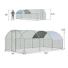 19ft Large Metal Chicken Coop Animal Chicken Run Galvanized Walk-in Poultry Cage with Waterproof & Sun Protection Cover