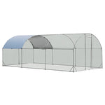 19ft Large Metal Chicken Coop Animal Chicken Run Galvanized Walk-in Poultry Cage with Waterproof & Sun Protection Cover