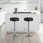 Swivel Bar Stool Adjustable Modern Backless Round Barstool PU Leather Armless Bar Chair with Chrome Footrest, Metal Frame for Kitchen Dining