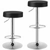 Swivel Bar Stool Adjustable Modern Backless Round Barstool PU Leather Armless Bar Chair with Chrome Footrest, Metal Frame for Kitchen Dining