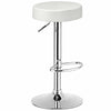 Swivel Bar Stool Adjustable Modern Backless Round Barstool PU Leather Armless Bar Chair with Chrome Footrest, Metal Frame for Kitchen Dining