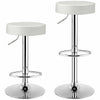 Swivel Bar Stool Adjustable Modern Backless Round Barstool PU Leather Armless Bar Chair with Chrome Footrest, Metal Frame for Kitchen Dining