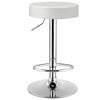 Swivel Bar Stool Adjustable Modern Backless Round Barstool PU Leather Armless Bar Chair with Chrome Footrest, Metal Frame for Kitchen Dining