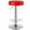 Swivel Bar Stool Adjustable Modern Backless Round Barstool PU Leather Armless Bar Chair with Chrome Footrest, Metal Frame for Kitchen Dining