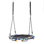 2-In-1 Convertible Saucer Tree Swing & Trampoline Set Kids Trampoline with Removable Handrail