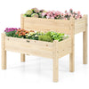 2-Level Wooden Raised Garden Bed Elevated Planter Box with Legs and Drain Holes