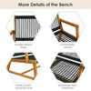 2-Person Patio Acacia Wood Bench Outdoor Loveseat Chair Garden Rope Bench for Balcony Porch