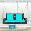 2-Person Outdoor Wicker Hanging Porch Swing Bench with Seat & Back Cushions